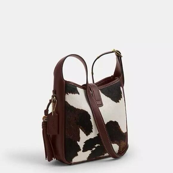 NWT Coach Hadley Mini Crossbody Bag With Cow Print And Tassel CCE14 - Picture 10 of 12